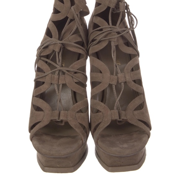 Saint Laurent Suede Gladiator Heel Sandal - Picture 3 of 5
